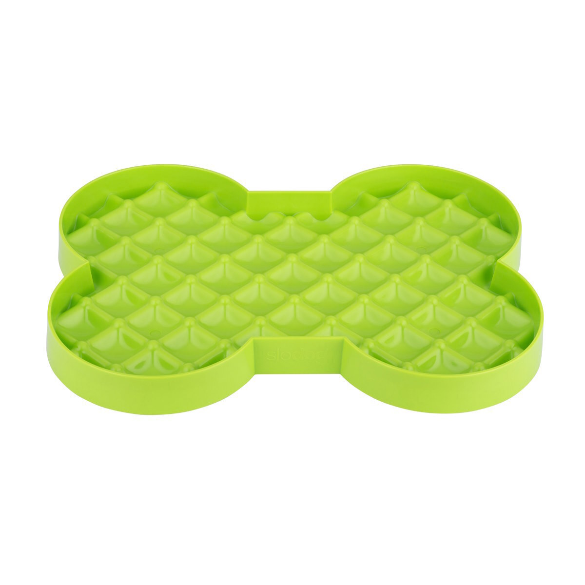 SloDog No Gulp Bone-Shaped Slow Food Bowl for Dogs - Green