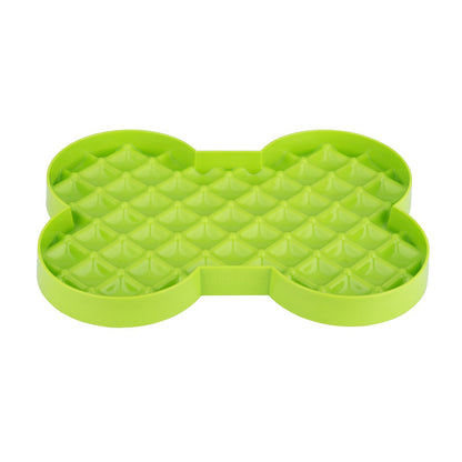 SloDog No Gulp Bone-Shaped Slow Food Bowl for Dogs - Green