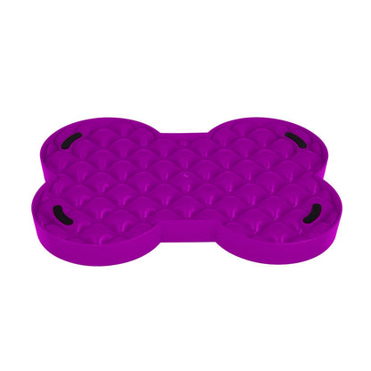 SloDog No Gulp Bone-Shaped Slow Food Bowl for Dogs - Purple