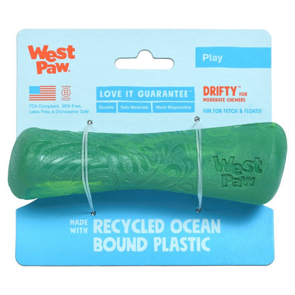 West Paw Seaflex Recycled Plastic Fetch Dog Toy - Drifty Large - Emerald