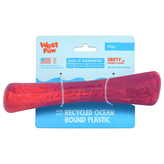 West Paw Seaflex Recycled Plastic Fetch Dog Toy - Drifty Large - Hibiscus