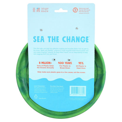 West Paw Seaflex Recycled Plastic Flyer Dog Toy - Sailz  - Emerald