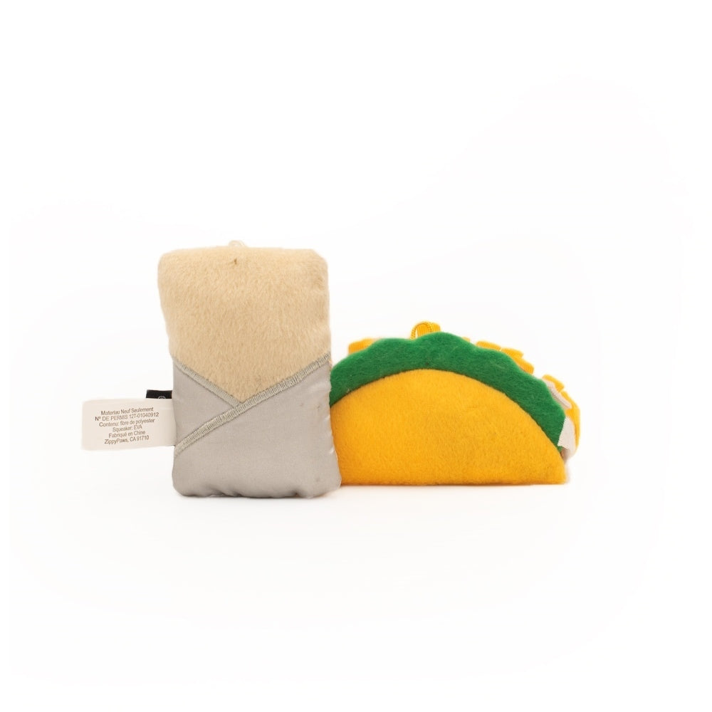 Zippy Paws ZippyClaws NomNomz Cat Toy - Taco and Burrito 