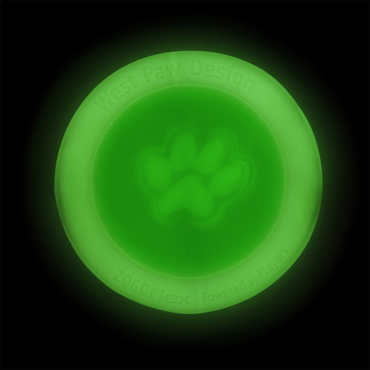 West Paw Zisc Flying Disc Fetch Dog Toy - Large - Glow in the Dark 