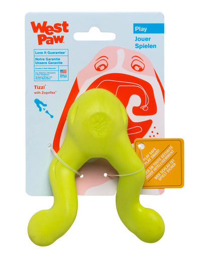 West Paw Tizzi Treat & Tug Toy for Tough Dogs - Small - Green