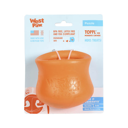 West Paw Toppl Treat Dispensing Dog Toy - Large - Orange