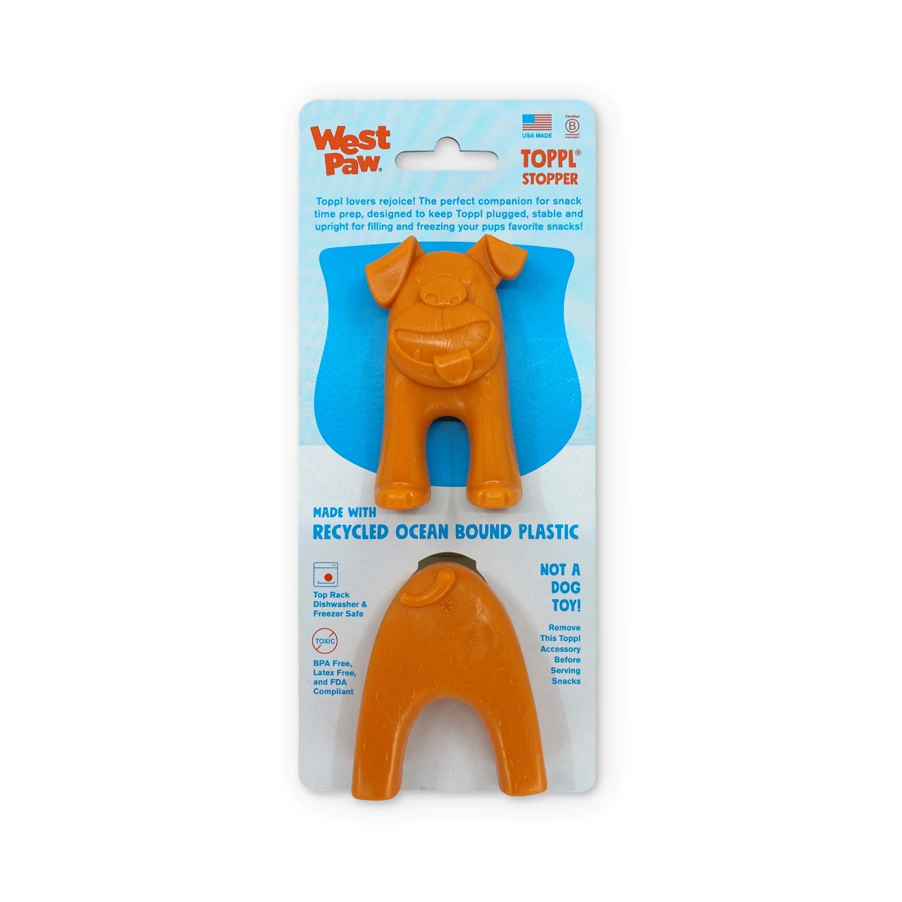 West Paw Toppl Stopper - Tangerine