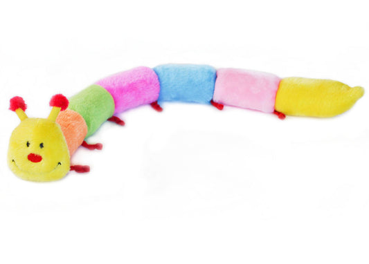 Zippy Paws Long Caterpillar 6 Squeakers Plush No Stuffing Dog Toy - Large