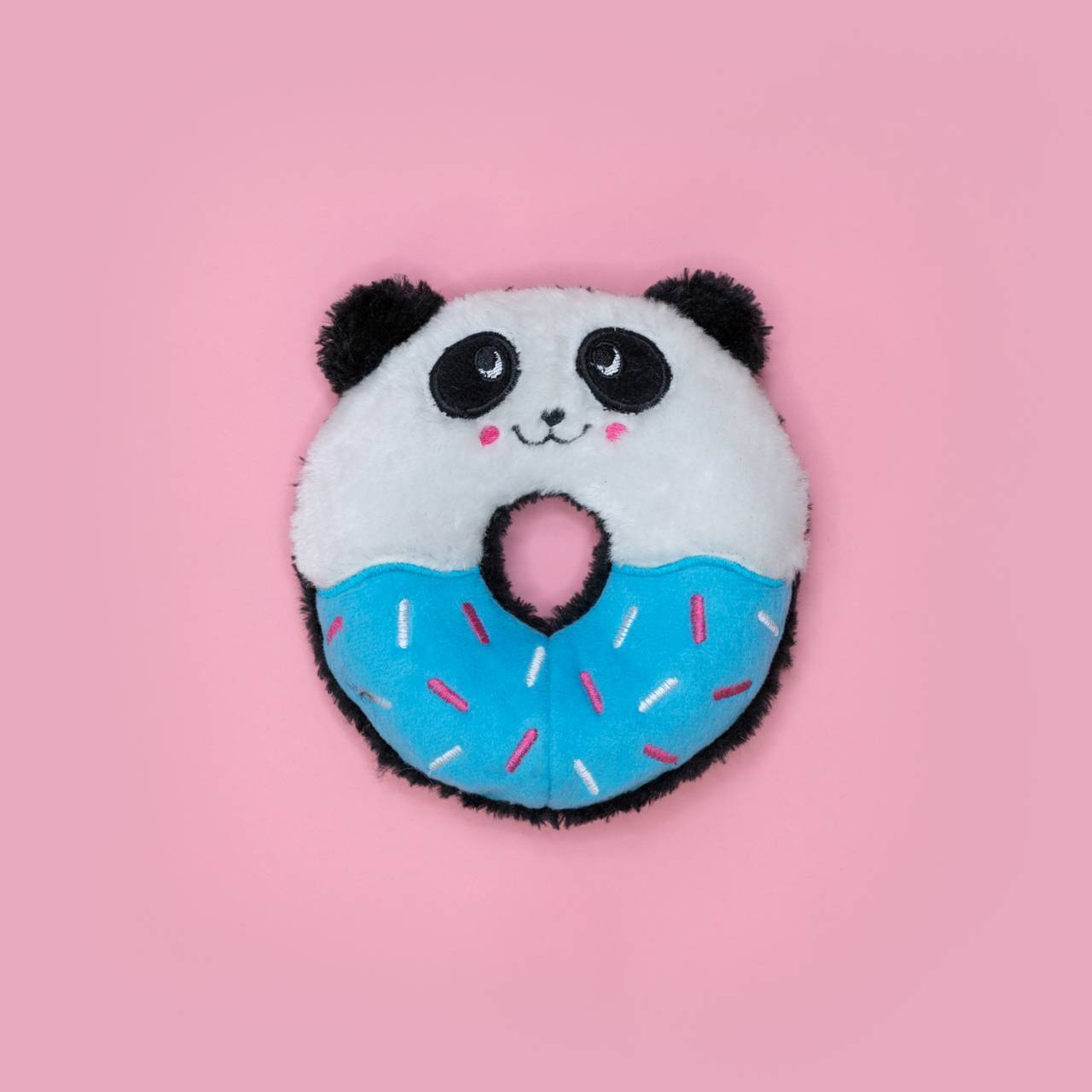 Zippy Paws Donutz Buddies Plush Squeaker Dog Toy - Panda 