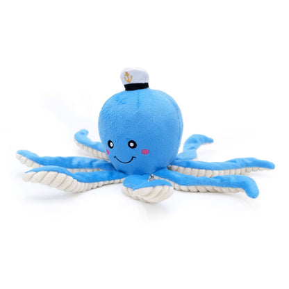 Zippy Paws Playful Pal Plush Squeaker Rope Dog Toy - Ollie the Octopus 