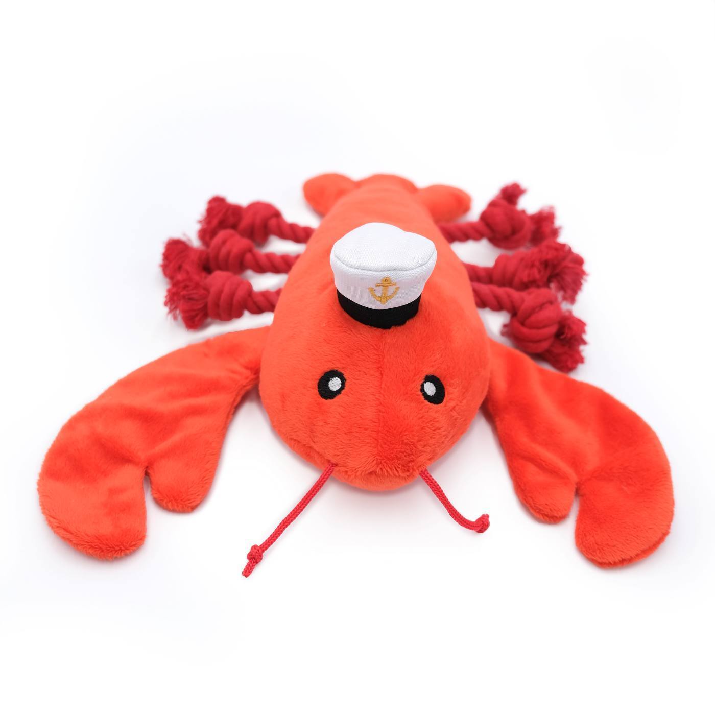 Zippy Paws Playful Pal Plush Squeaker Rope Dog Toy - Luca the Lobster 