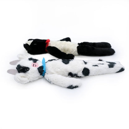 Zippy Paws Fluffy Peltz Plush Squeaker Dog Toy - Sheep & Cow  2-Pack