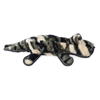 Zippy Paws Grunterz Plush Z-Stitch Dog Toy - Cameron the Camo Gator