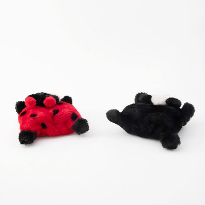 Zippy Paws Squeakie Pads No Stuffing Small Dog Toy - Ladybug & Panda 2-Pack 