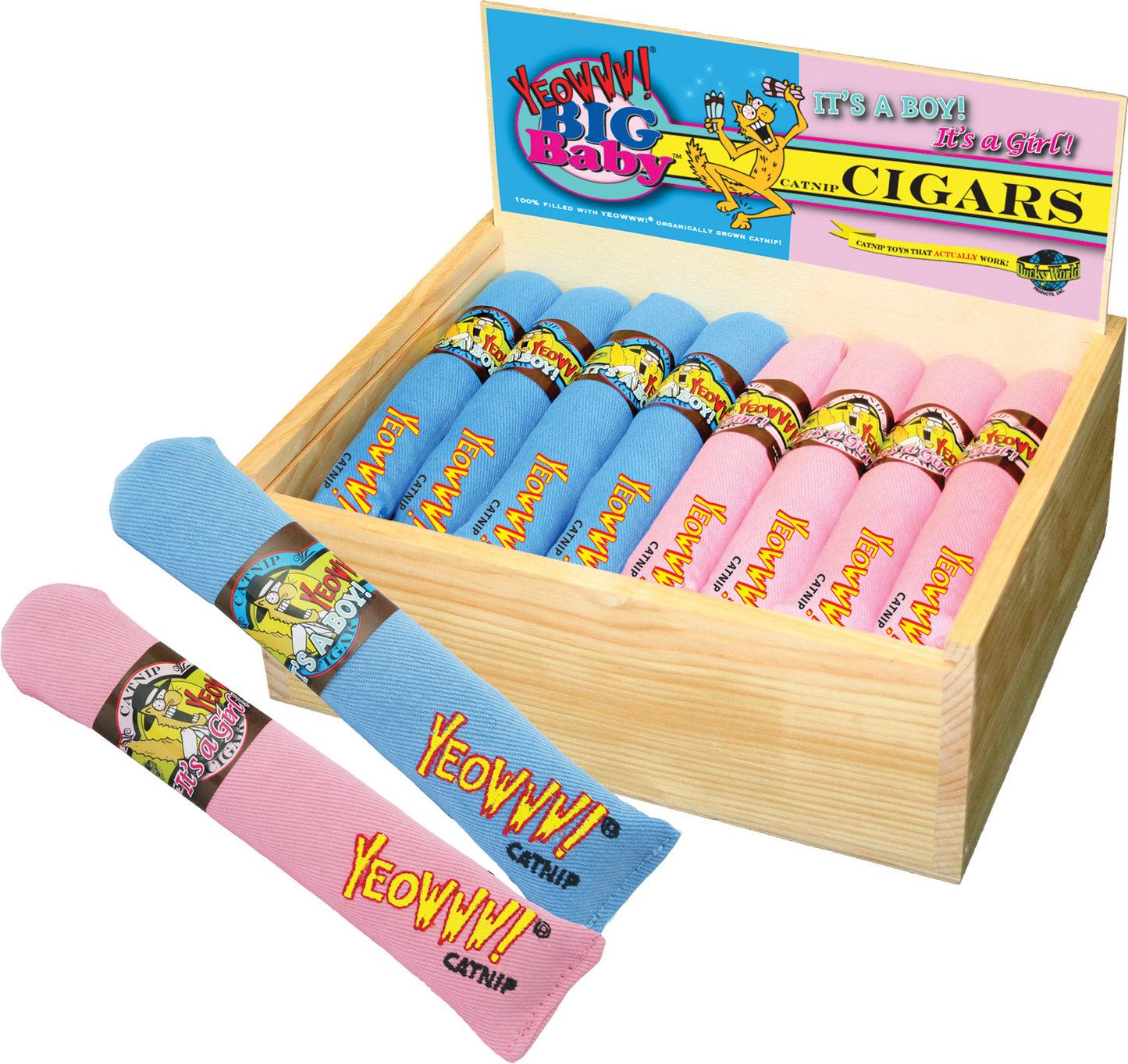 Yeowww! Cat Toys with Pure American Catnip - It's A Girl Pink Cigars