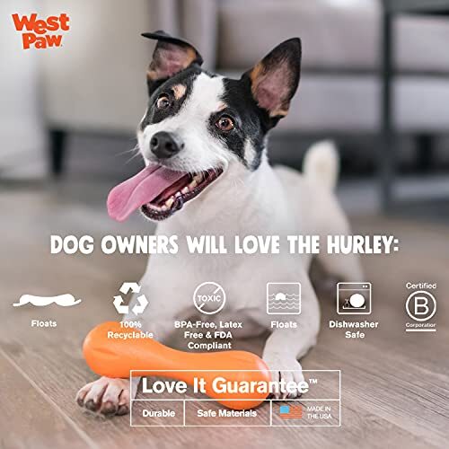 West Paw Hurley Fetch Toy for Tough Dogs - Ruby Red