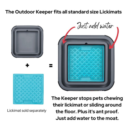 Lickimat Outdoor Keeper Bundle with 3 Original Lickimat Slow Dog Feeders