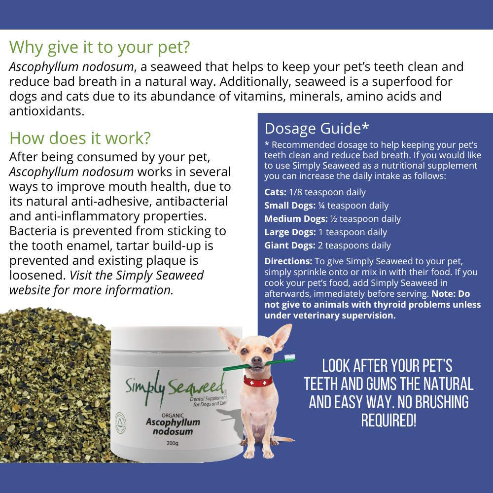 Simply Seaweed Natural Dental Health Care for Cats & Dogs - 200g